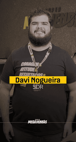 Vídeo de apresentação do setor Comercial da Super Megavendas, com Davi Nogueira, SDR da empresa.